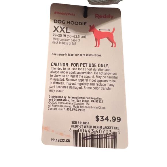 Reddy Dog Jacket Light Wash Denim Blue Size XXL New With Tags - Picture 5 of 7